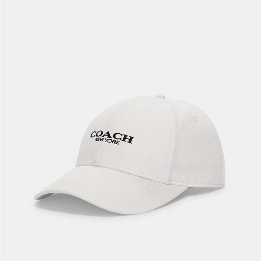 COACH Embroidered Baseball Hat chalk m/l NWT